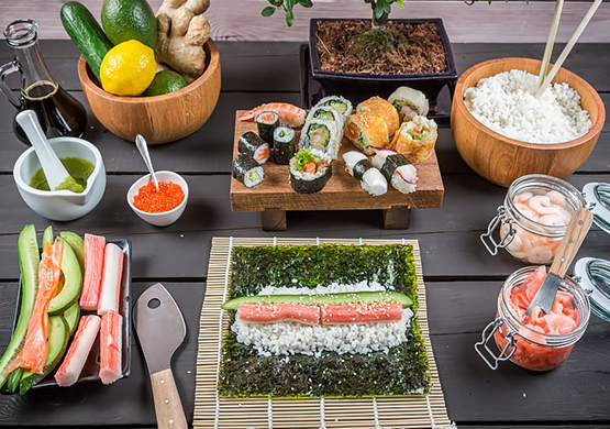 Основные продукты для приготовления суши
